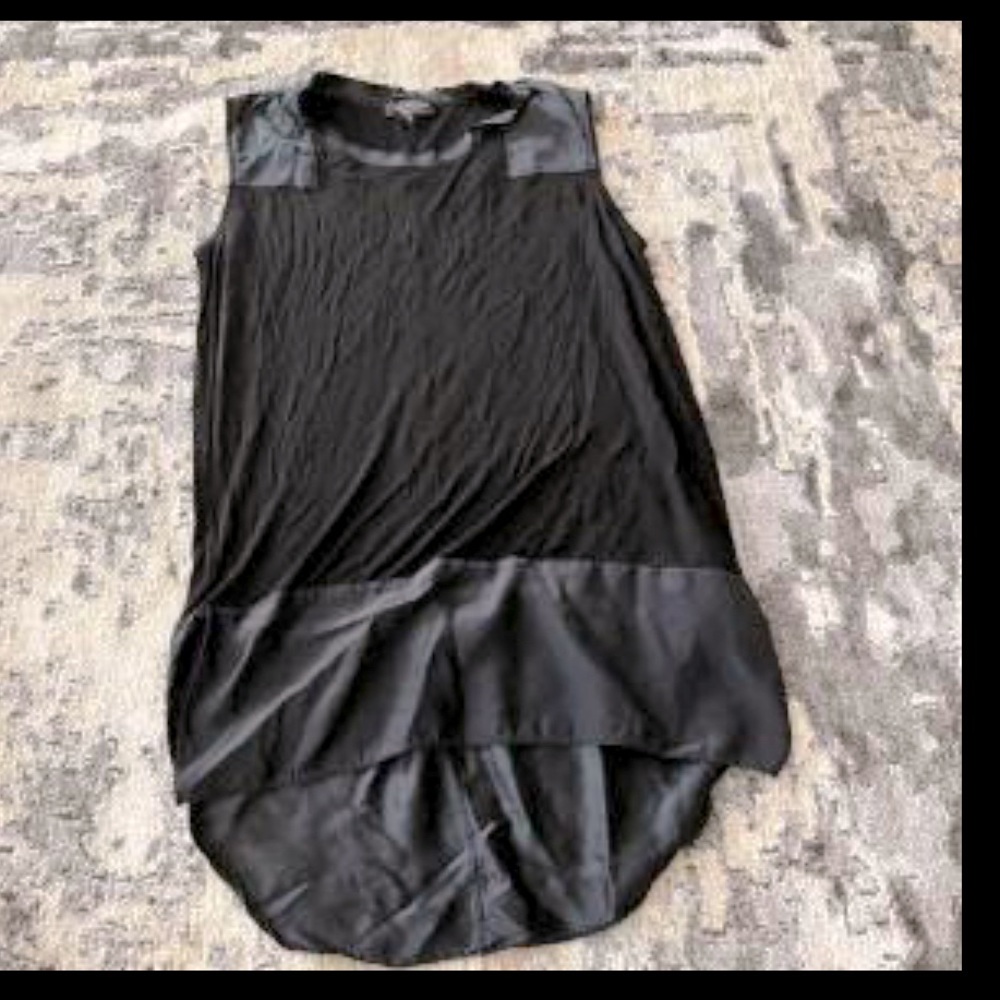 Rag and Bone Cotton and Silk Black Tank